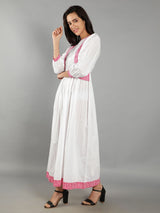 Women White A-Line Dress