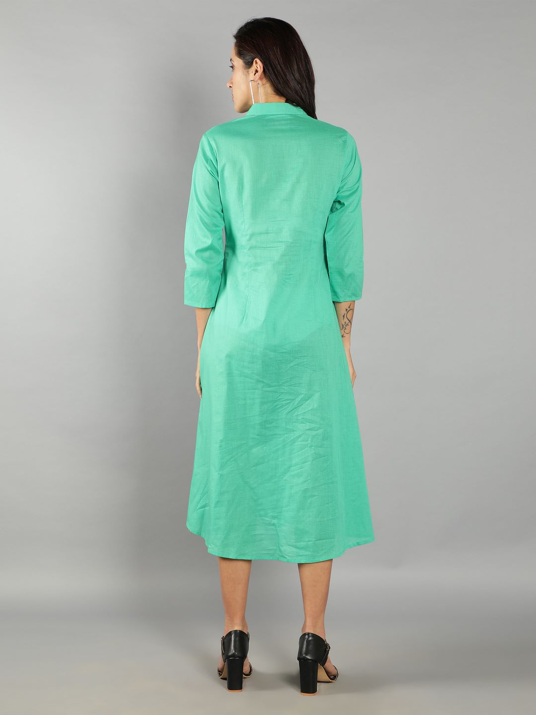 Women Soft Mint Green A-Line Dress