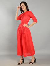 Women Cherry Red A-Line Dress