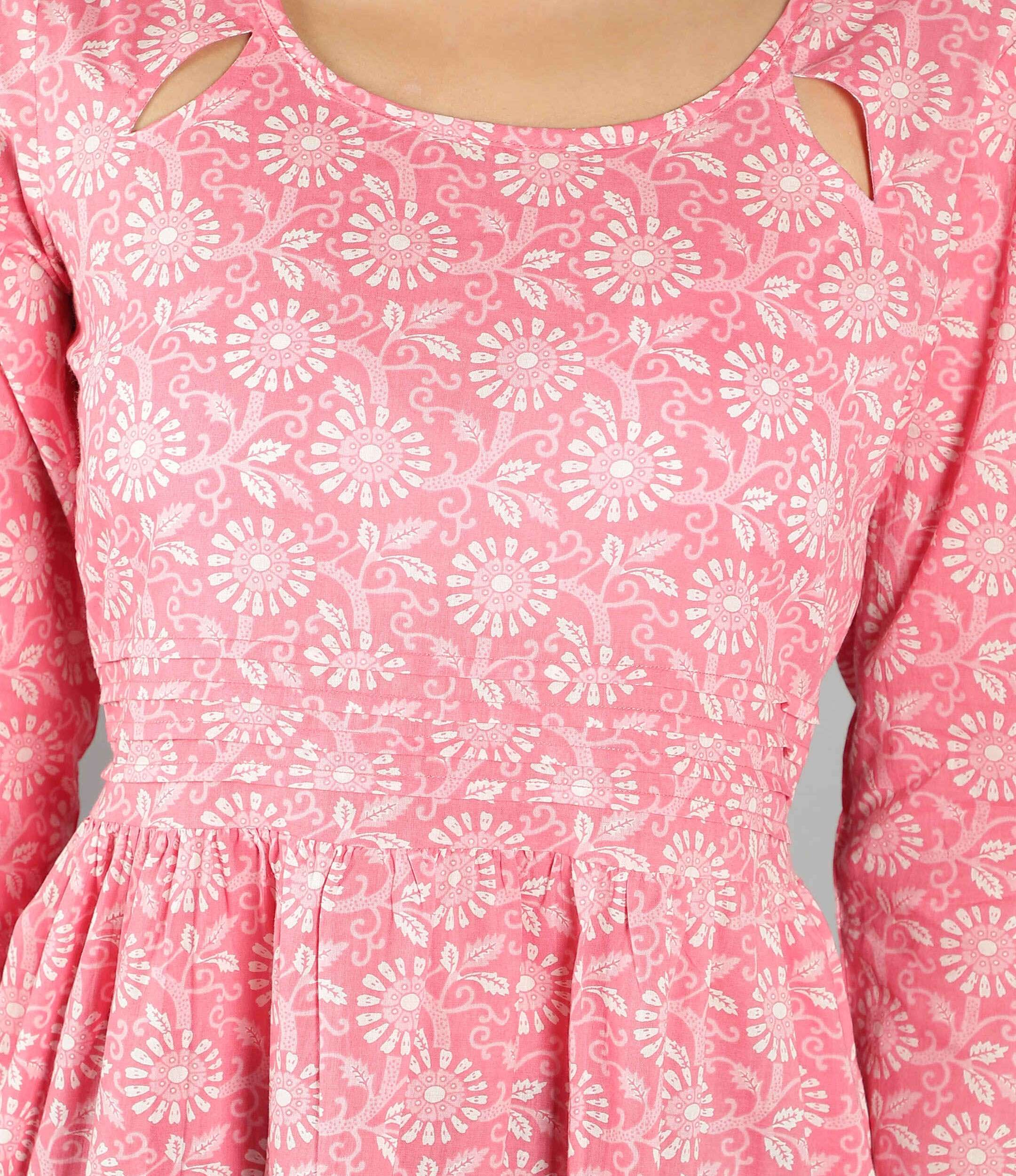 Women Petal Pink Fit and Flare Dress