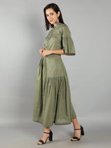 Women Green Fit and Flare Dress