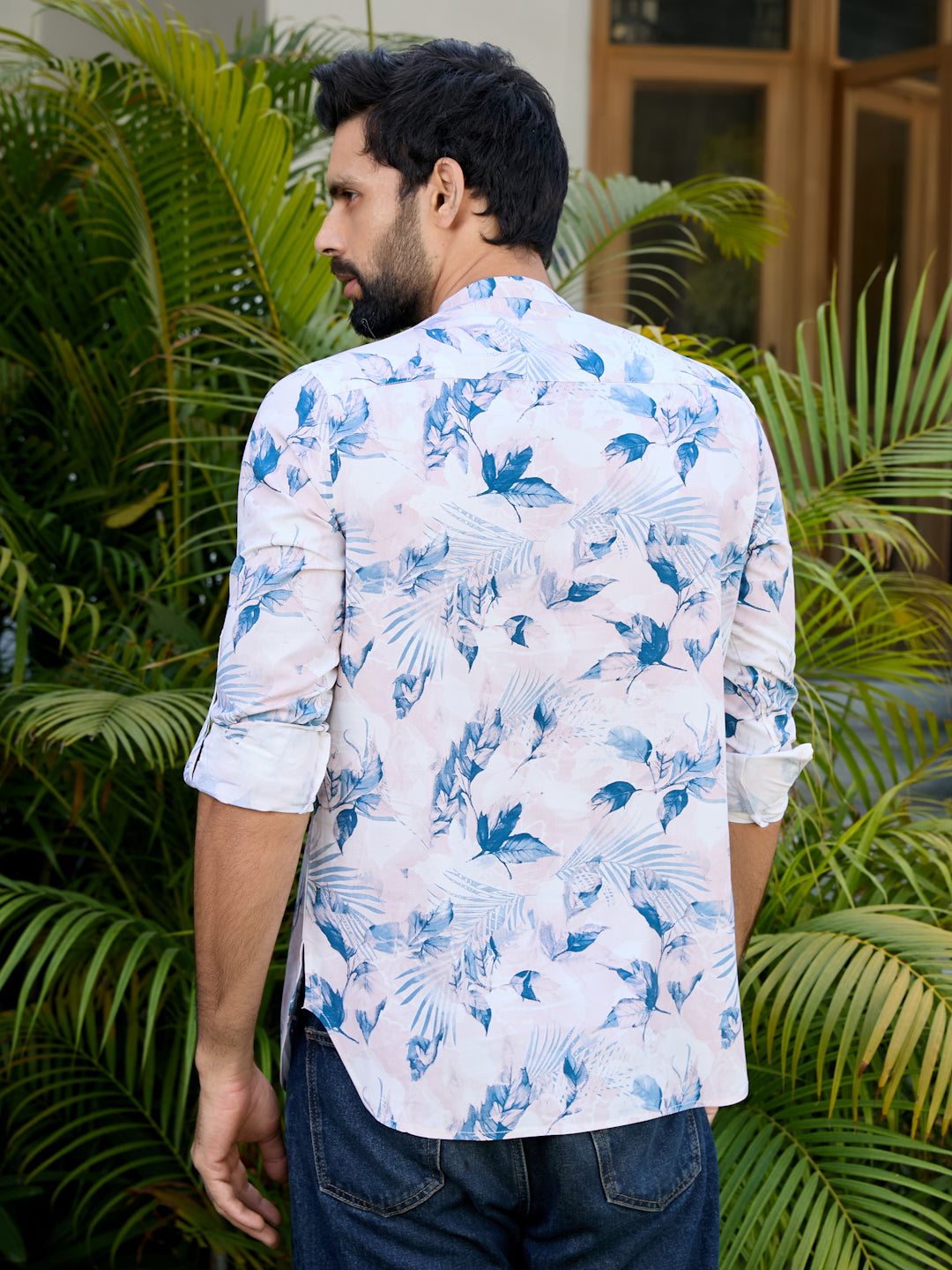 Pink Tropical Printed Rayon Short Kurta
