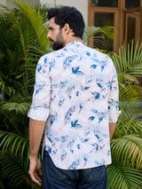 Pink Tropical Printed Rayon Short Kurta