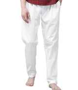 Men White Salwar With Nada Pack Of 2 Solid Cotton Combo Pajama