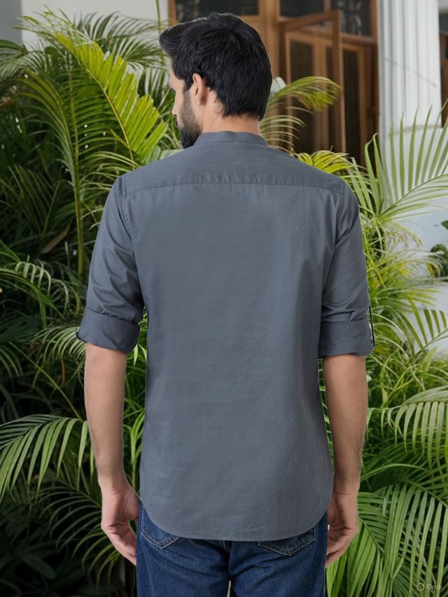 Men Pack Of 2 Brown & Grey Cotton Solid Short Kurta
